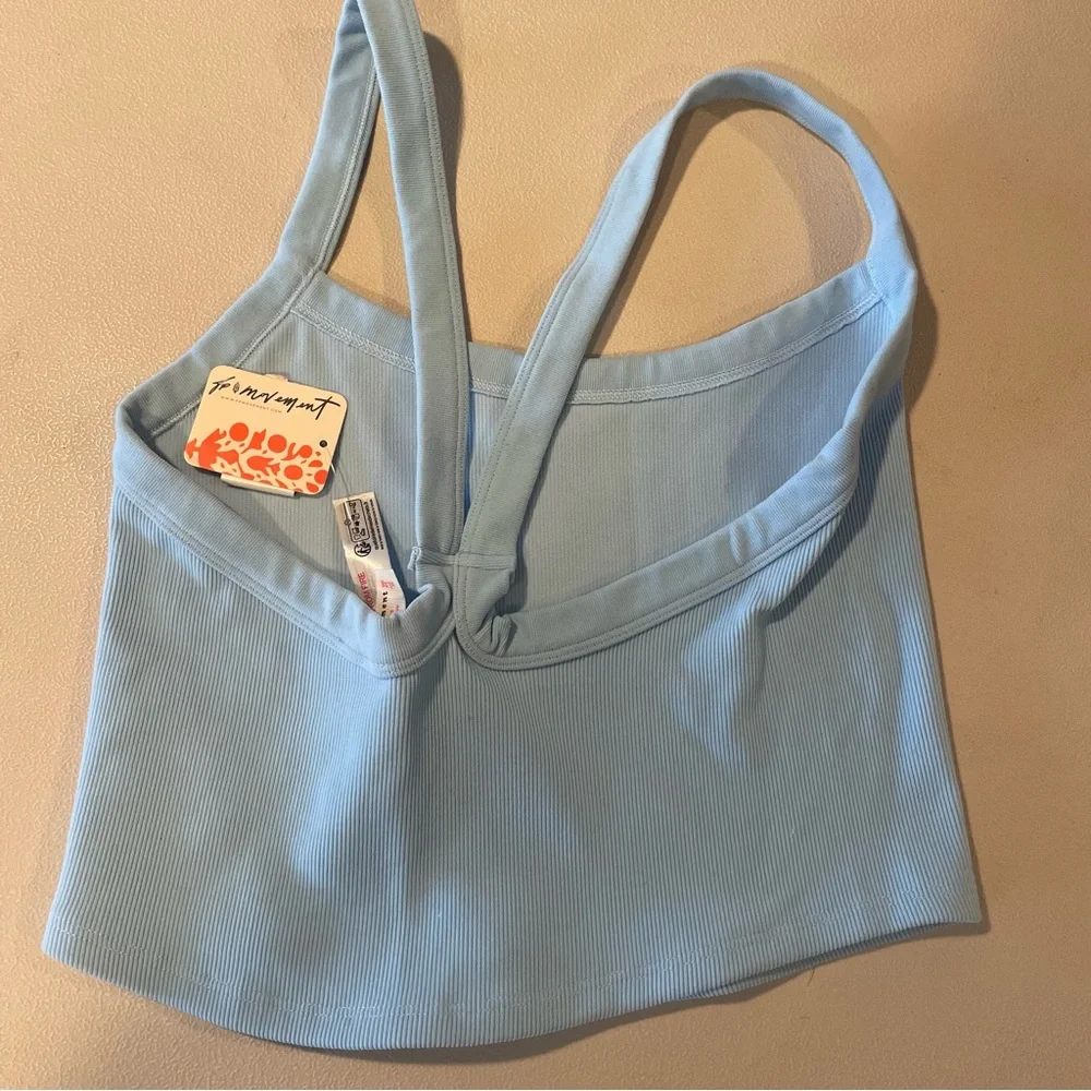 Free People Light Blue Ribbed Tank Top